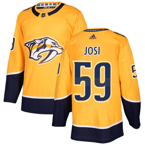 Personalized Youth Nashville Predators #59 Roman Josi Yellow Home Authentic Stitched NHL Jersey