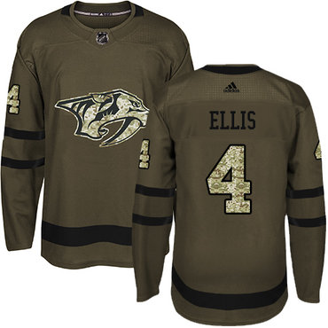 Personalized Youth Nashville Predators #4 Ryan Ellis Green Salute to Service Stitched NHL Jersey