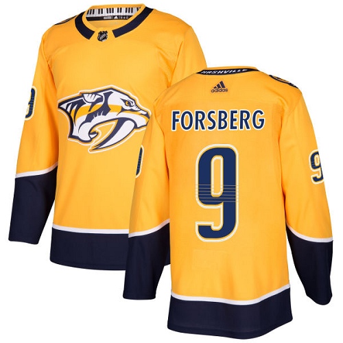 Personalized Youth Nashville Predators #9 Filip Forsberg Yellow Home Authentic Stitched NHL Jersey