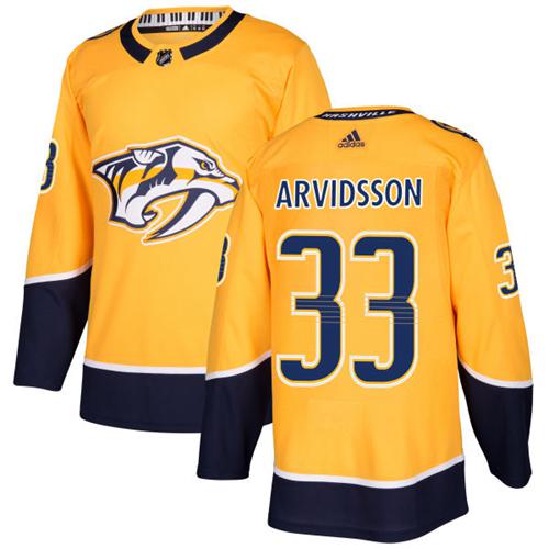 Personalized Youth Nashville Predators #33 Viktor Arvidsson Yellow Home Authentic Stitched NHL Jersey