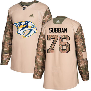 Personalized Youth Nashville Predators #76 P.K Subban Camo Authentic 2017 Veterans Day Stitched NHL Jersey