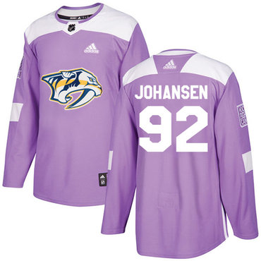 Personalized Youth Nashville Predators #92 Ryan Johansen Purple Authentic Fights Cancer Stitched NHL Jersey