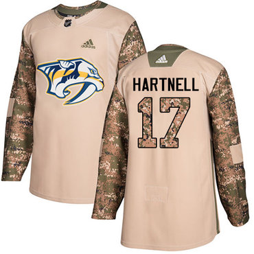 Personalized Youth Nashville Predators #17 Scott Hartnell Camo Authentic 2017 Veterans Day Stitched NHL Jersey