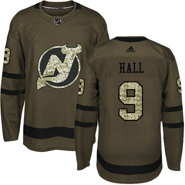 Personalized Youth New Jersey Devils #9 Taylor Hall Green Salute to Service Stitched NHL Jersey