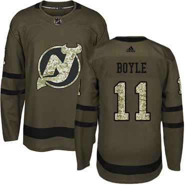Personalized Youth New Jersey Devils #11 Brian Boyle Green Salute to Service Stitched NHL Jersey