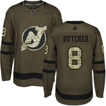 Personalized Youth New Jersey Devils #8 Will Butcher Green Salute to Service Stitched NHL Jersey