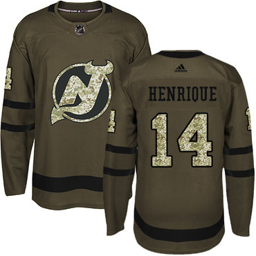 Personalized Youth New Jersey Devils #14 Adam Henrique Green Salute to Service Stitched NHL Jersey