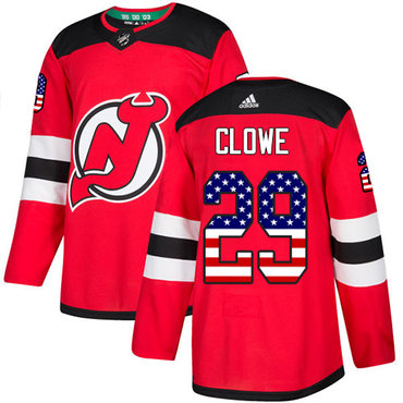 Personalized Youth New Jersey Devils #29 Ryane Clowe Red Home Authentic USA Flag Stitched NHL Jersey