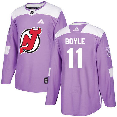Personalized Youth New Jersey Devils #11 Brian Boyle Purple Authentic Fights Cancer Stitched NHL Jersey