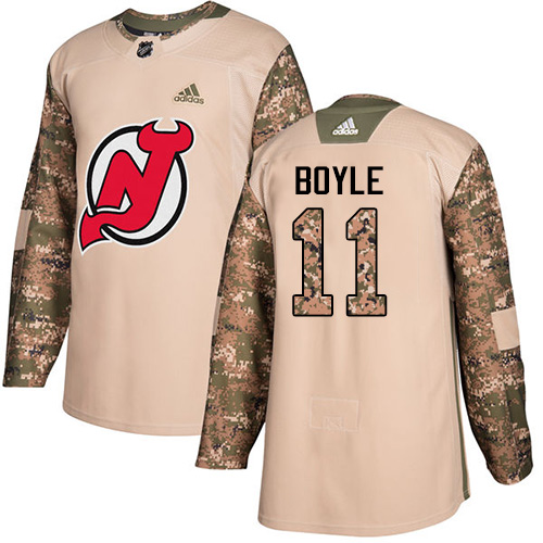 Personalized Youth New Jersey Devils #11 Brian Boyle Camo Authentic 2017 Veterans Day Stitched NHL Jersey