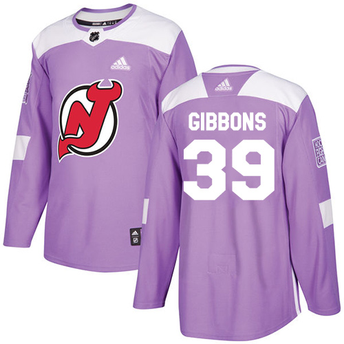Personalized Youth New Jersey Devils #39 Brian Gibbons Purple Authentic Fights Cancer Stitched NHL Jersey