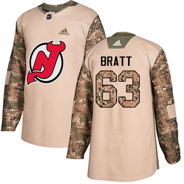 Personalized Youth New Jersey Devils #63 Jesper Bratt Camo Authentic 2017 Veterans Day Stitched NHL Jersey