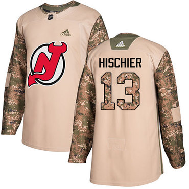 Personalized Youth New Jersey Devils #13 Nico Hischier Camo Authentic 2017 Veterans Day Stitched NHL Jersey