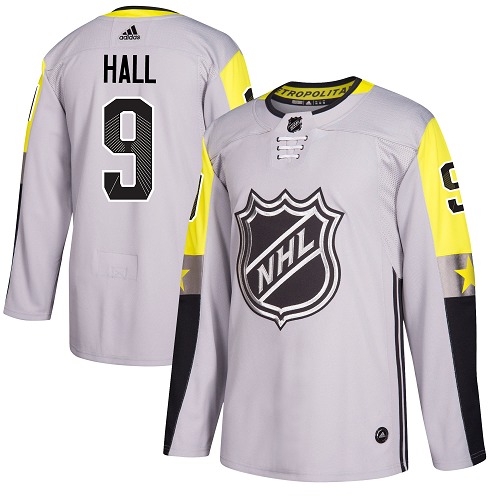 Personalized Youth New Jersey Devils #9 Taylor Hall Gray 2018 All-Star Metro Division Authentic Stitched NHL Jersey