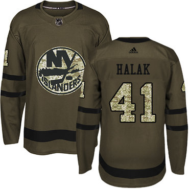Personalized Youth New York Islanders #41 Jaroslav Halak Green Salute to Service Stitched NHL Jersey
