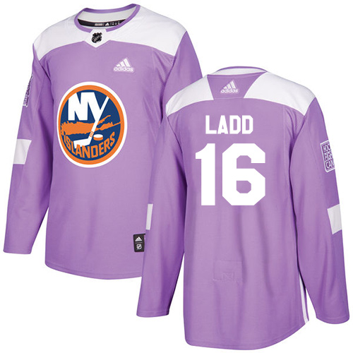 Personalized Youth New York Islanders #16 Andrew Ladd Purple Authentic Fights Cancer Stitched NHL Jersey