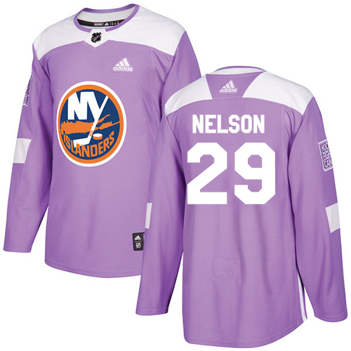 Personalized Youth New York Islanders #29 Brock Nelson Purple Authentic Fights Cancer Stitched NHL Jersey
