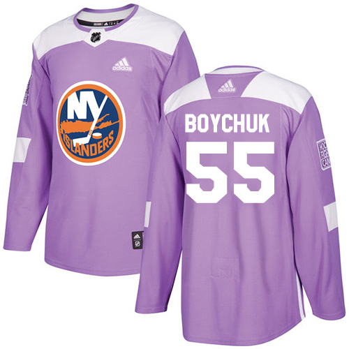 Personalized Youth New York Islanders #55 Johnny Boychuk Purple Authentic Fights Cancer Stitched NHL Jersey