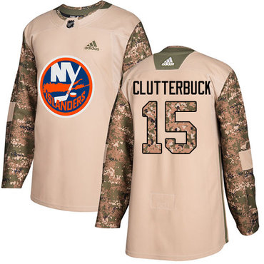Personalized Youth New York Islanders #15 Cal Clutterbuck Camo Authentic 2017 Veterans Day Stitched NHL Jersey