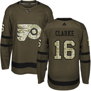 Personalized Youth Philadelphia Flyers #16 Bobby Clarke Green Salute to Service Stitched NHL Jersey