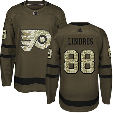 Personalized Youth Philadelphia Flyers #88 Eric Lindros Green Salute to Service Stitched NHL Jersey