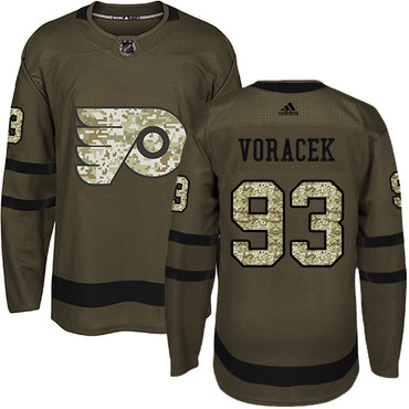 Personalized Youth Philadelphia Flyers #93 Jakub Voracek Green Salute to Service Stitched NHL Jersey