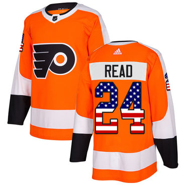 Personalized Youth Philadelphia Flyers #24 Matt Read Orange Home Authentic USA Flag Stitched NHL Jersey
