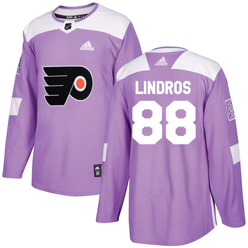 Personalized Youth Philadelphia Flyers #88 Eric Lindros Purple Authentic Fights Cancer Stitched NHL Jersey