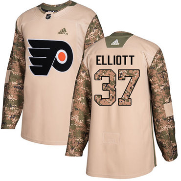 Personalized Youth Philadelphia Flyers #37 Brian Elliott Camo Authentic 2017 Veterans Day Stitched NHL Jersey