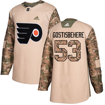 Personalized Youth Philadelphia Flyers #53 Shayne Gostisbehere Camo Authentic 2017 Veterans Day Stitched NHL Jersey