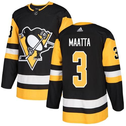 Personalized Youth Pittsburgh Penguins #3 Olli Maatta Black Home Authentic Stitched NHL Jersey