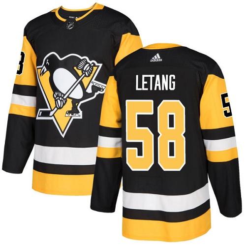 Personalized Youth Pittsburgh Penguins #58 Kris Letang Black Home Authentic Stitched NHL Jersey