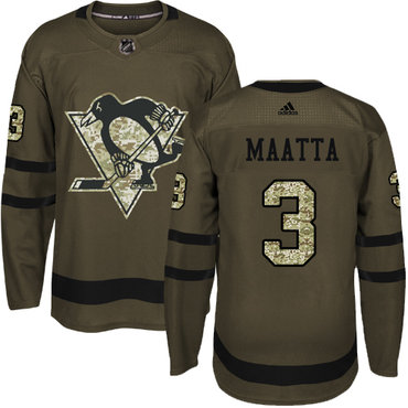 Personalized Youth Pittsburgh Penguins #3 Olli Maatta Green Salute to Service Stitched NHL Jersey