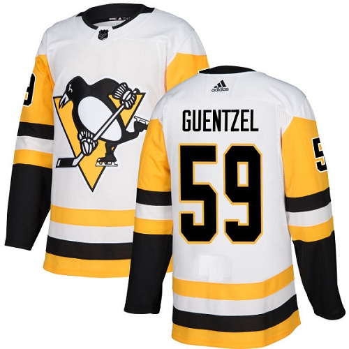 Personalized Youth Pittsburgh Penguins #59 Jake Guentzel White Road Authentic Stitched NHL Jersey