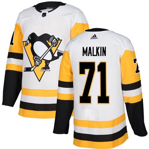 Personalized Youth Pittsburgh Penguins #71 Evgeni Malkin White Road Authentic Stitched NHL Jersey