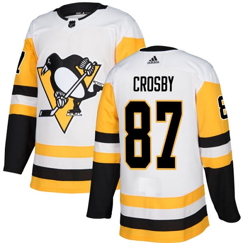 Personalized Youth Pittsburgh Penguins #87 Sidney Crosby White Road Authentic Stitched NHL Jersey