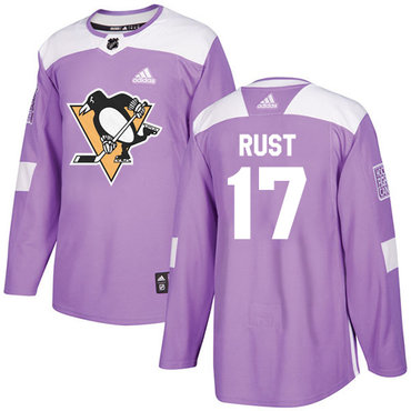 Personalized Youth Pittsburgh Penguins #17 Bryan Rust Purple Authentic Fights Cancer Stitched NHL Jersey