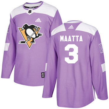 Personalized Youth Pittsburgh Penguins #3 Olli Maatta Purple Authentic Fights Cancer Stitched NHL Jersey