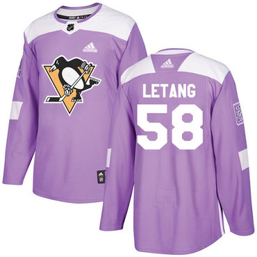 Personalized Youth Pittsburgh Penguins #58 Kris Letang Purple Authentic Fights Cancer Stitched NHL Jersey