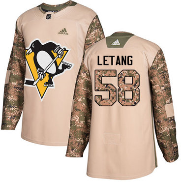 Personalized Youth Pittsburgh Penguins #58 Kris Letang Camo Authentic 2017 Veterans Day Stitched NHL Jersey