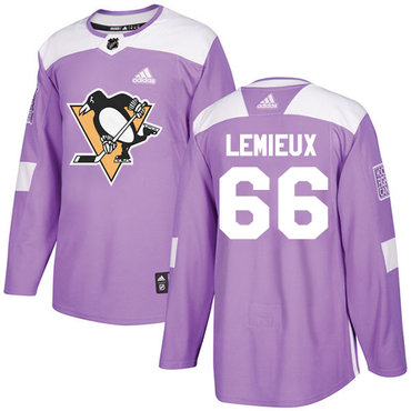 Personalized Youth Pittsburgh Penguins #66 Mario Lemieux Purple Authentic Fights Cancer Stitched NHL Jersey