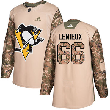 Personalized Youth Pittsburgh Penguins #66 Mario Lemieux Camo Authentic 2017 Veterans Day Stitched NHL Jersey