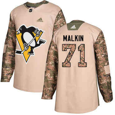 Personalized Youth Pittsburgh Penguins #71 Evgeni Malkin Camo Authentic 2017 Veterans Day Stitched NHL Jersey