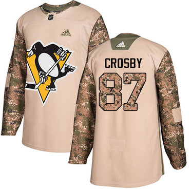 Personalized Youth Pittsburgh Penguins #87 Sidney Crosby Camo Authentic 2017 Veterans Day Stitched NHL Jersey