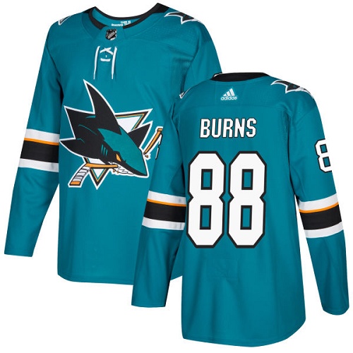 Personalized Youth San Jose Sharks #88 Brent Burns Teal Home Authentic Stitched NHL Jersey