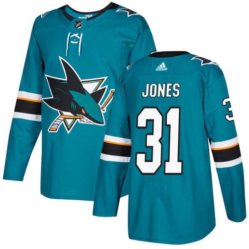 Personalized Youth San Jose Sharks #31 Martin Jones Teal Home Authentic Stitched NHL Jersey