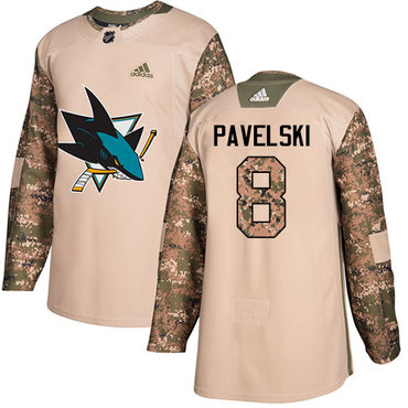 Personalized Youth San Jose Sharks #8 Joe Pavelski Camo Authentic 2017 Veterans Day Stitched NHL Jersey