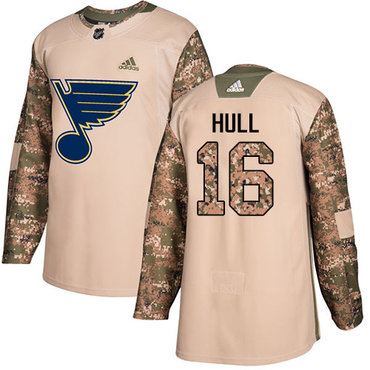 Personalized Youth St. Louis Blues #16 Brett Hull Camo Authentic 2017 Veterans Day Stitched NHL Jersey