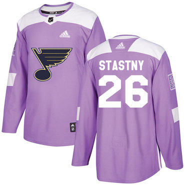 Personalized Youth St. Louis Blues #26 Paul Stastny Purple Authentic Fights Cancer Stitched NHL Jersey