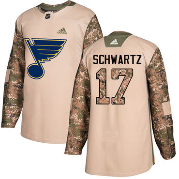 Personalized Youth St. Louis Blues #17 Jaden Schwartz Camo Authentic 2017 Veterans Day Stitched NHL Jersey